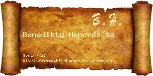 Benedikty Honoráta névjegykártya